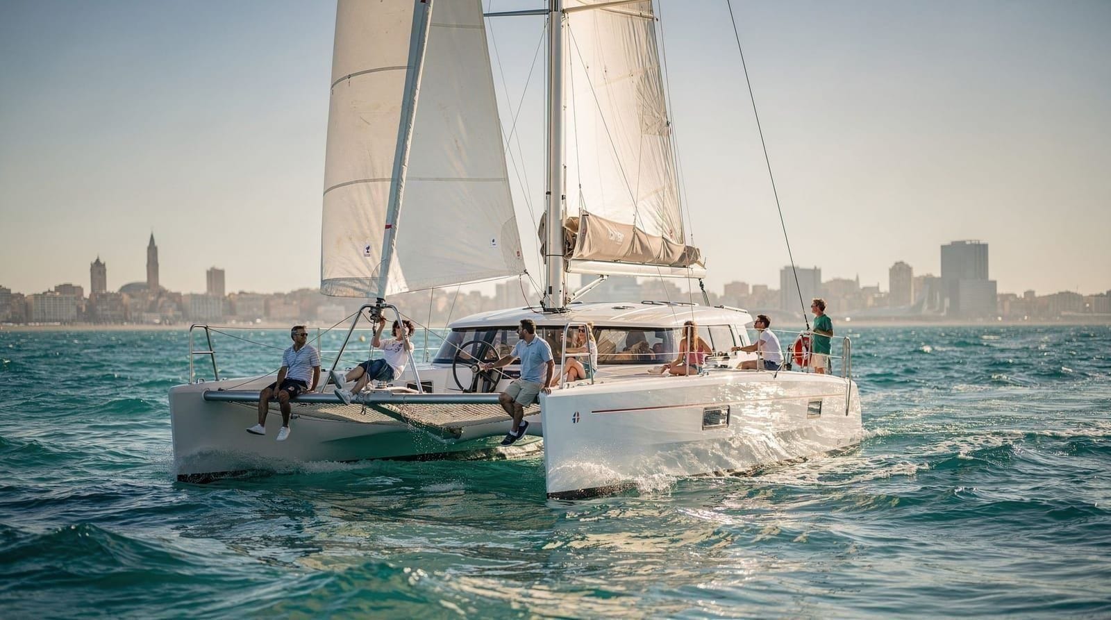 Valencia: sailing catamaran cruise with sunset option and DJ